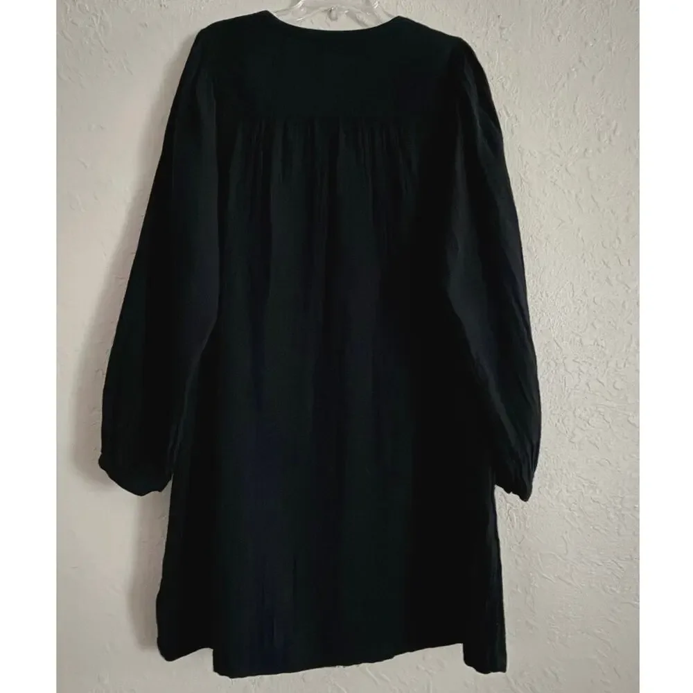 Old Navy Poet Swing Dress Womens Size L Tall Gauze Cotton Beach Lagenlook Boho
